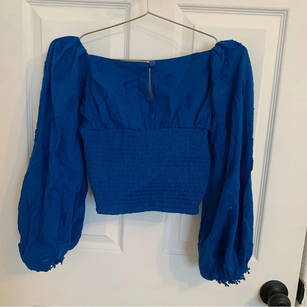 NWOT FARM Rio pineapple puff sleeve top